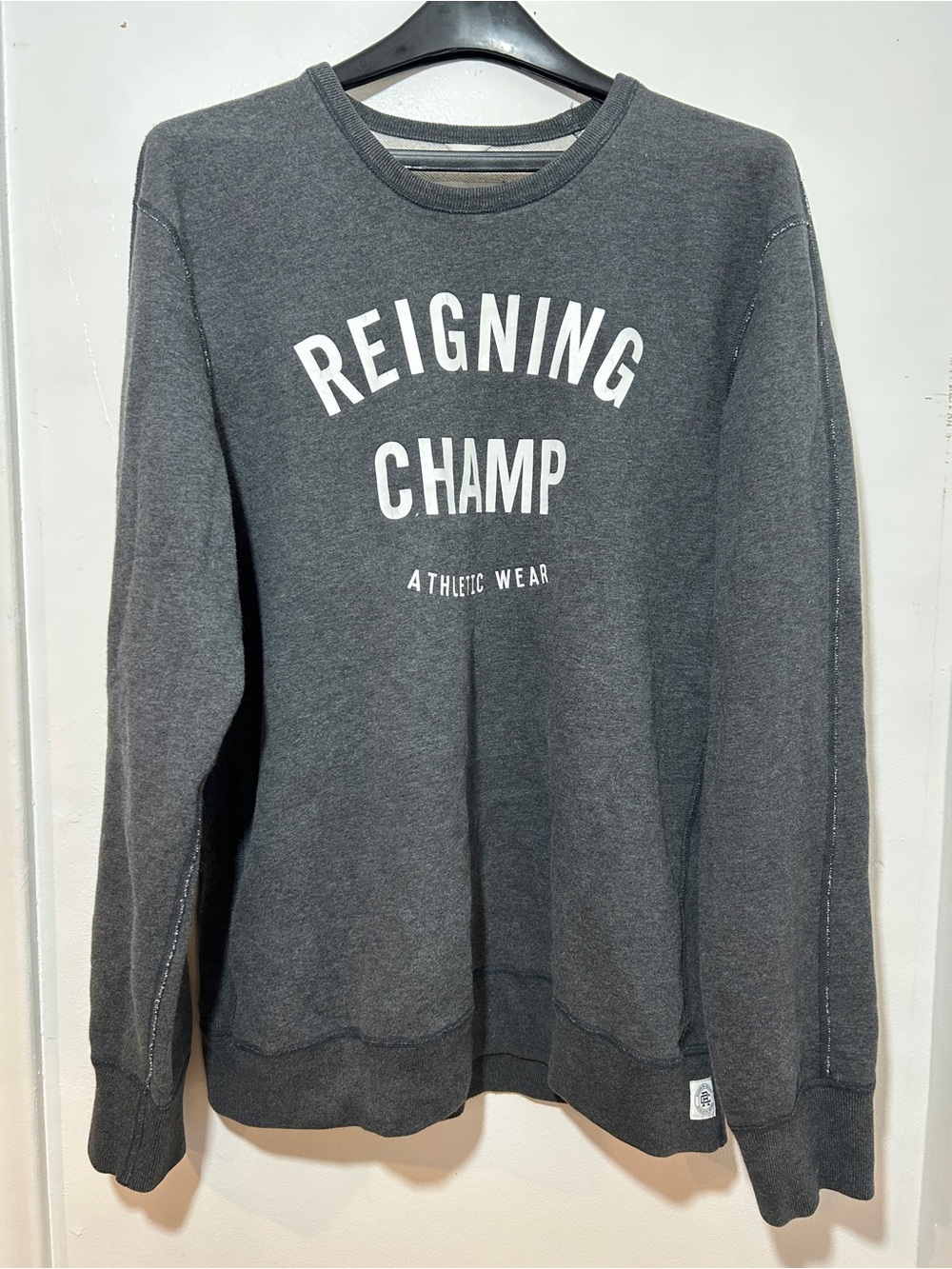 Reigning Champ Men's Crewneck Sweatshirt - Charcoal Gray Size L
